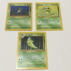 Caterpie 40Hp, Oddish 50Hp, Metapod 70Hp Pokémon